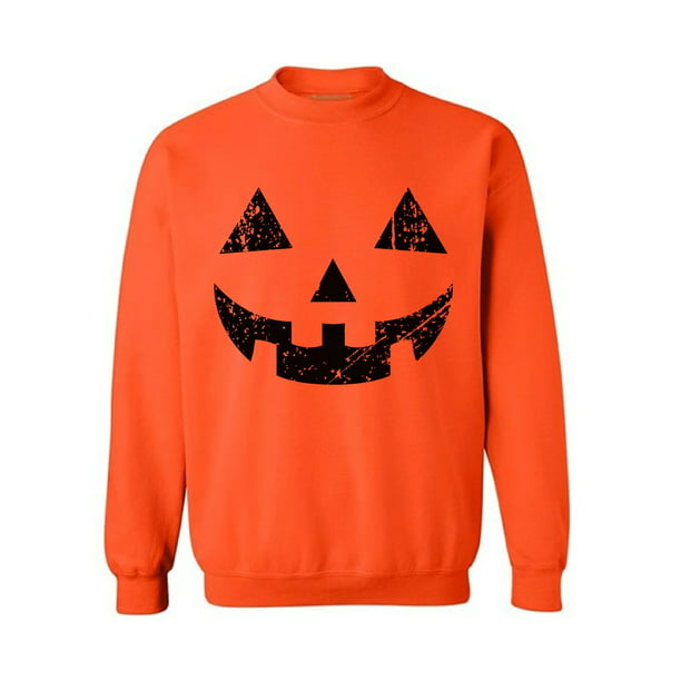 Unisex Pumpkin Face Halloween Hoodie Mens & Ladies Trick or Treat Costume